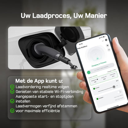 dé Mobile Wallbox 11kW mit APP [7m, 3-Fase, 6-16A] EV Charger 11kW met Digitaal LCD Bediening, EV Oplader CEE 11kW voor ID.3/4, Model Y/3, Enyaq, EX30/XC40, Niro en Andere EV&PHEV