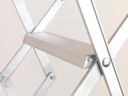 Alufix 9-Tread Concertina Loft Ladders - Ideaal voor kleine zolderruimtes | Easy DIY Fit | Aluminium | Vloer tot plafond 2.19m-2.46m (7.2ft-8.1ft)