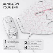 Lichttherapie - Rood Licht Therapie - LED-Therapie - LED-masker - Nabij-Infrarood Roodlicht - voor Gezicht - Flexibel Siliconen Lichttherapiemasker - voor Thuis - Gezichtsmaskers - Huidverzorging - Wit