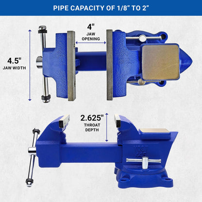 Yost Tools 445 Bank Vise, Blauw, 4,5 Inch
