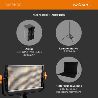 Dimbare LED-Paneellamp – Videolamp – Fotolamp – Studiolamp – Streamverlichting – Bi-Color Met Batterijsleuven – 36 W, 4200 Lumen – 3200-5600 K, CRI ≥97