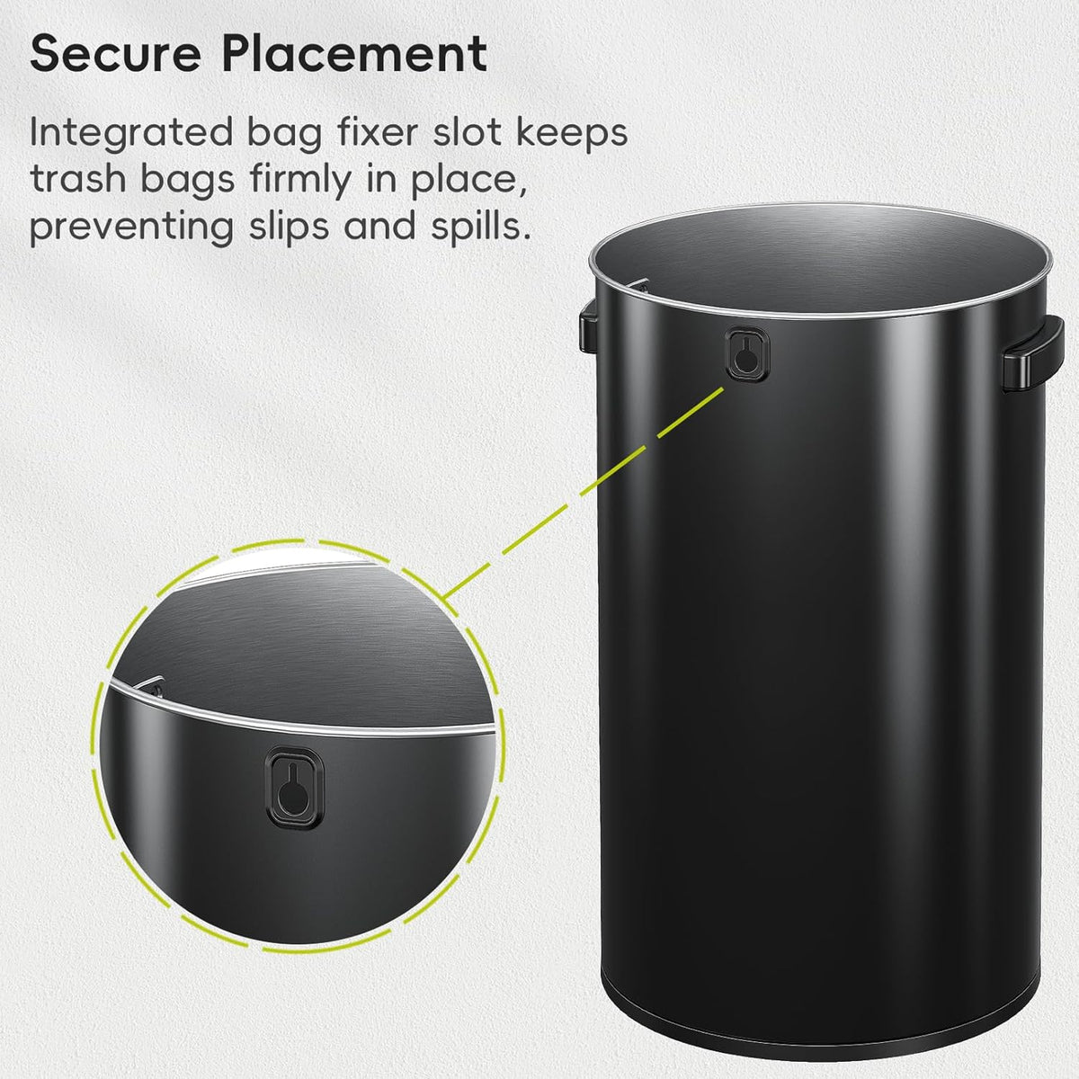 EKO Urban 24 gallon ronde zwarte roestvrijstalen open afvalbak, hoge commerciële prullenbak voor binnen/buiten, extra grote metalen vuilnisbak voor kantoor, restaurant, toilet, 90L