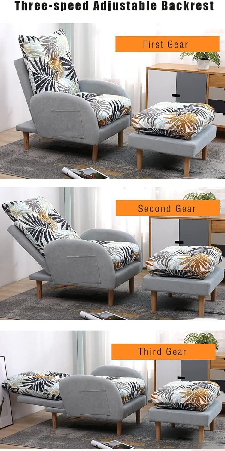 Relaxfauteuil – Verstelbare Fauteuil – Ligstoel – Sta-op Stoel – Relaxstoel – Met Voetenbank – 3 Verstelbare Posities – Draagkracht Tot 150 kg