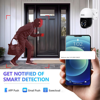 5MP Bewakingscamera Systeem Buiten – Wifi Camera – Draadloos Bewakingssysteem – CCTV Beveiliging – Outdoor Camera Set – 320° Draaibaar Panorama – 1TB Lokale Opslag
