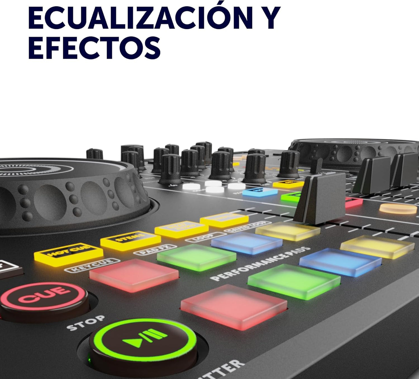 DJ-Controller 2-Kanaals – DJ-Mengpaneel – DJ-Mixer – Mengtafel – Audio-Interface – Bluetooth en USB – Geïntegreerde Geluidskaart met RGB-Pads