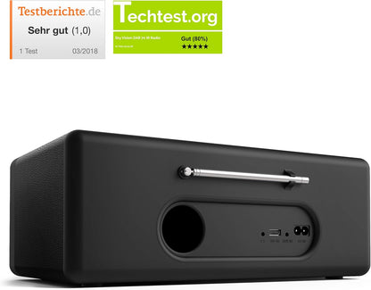 Sky Vision DAB 70 - Stereo DAB+ Internetradio (FM, Wifi, Met AUX-Aansluiting Plus Kabel, Digitale Radio-Wekker, Met Afstandsbediening), Zwart