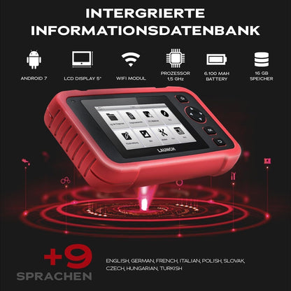 OBD2 Diagnosetool – Auto Uitleesapparaat – Autodiagnose Scanner – Foutcode Lezer – EOBD Tester – 4 Systemen Diagnose – 7 Servicefuncties – Touchscreen – Wifi Update
