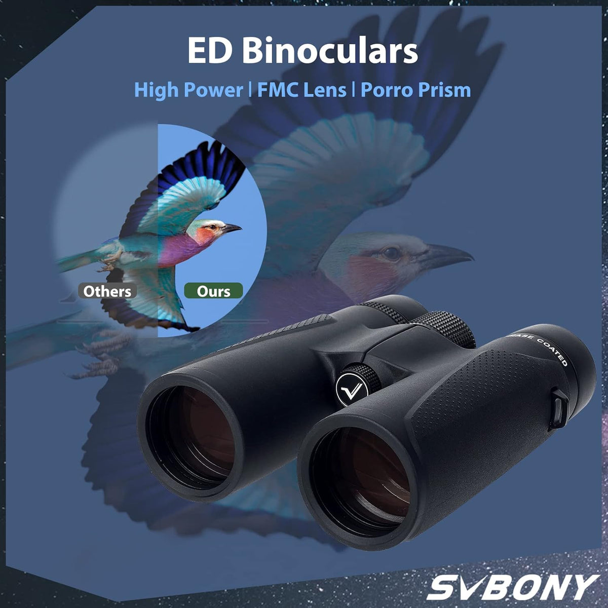 Svbony SV202 ED verrekijker voor Adaults 8x42, High Power Bak4 FMC Compacte Verrekijker, Lichtgewicht voor Vogels kijken, Doelen