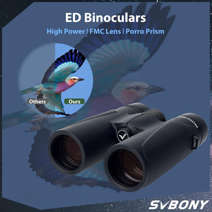 Svbony SV202 ED verrekijker voor Adaults 8x42, High Power Bak4 FMC Compacte Verrekijker, Lichtgewicht voor Vogels kijken, Doelen