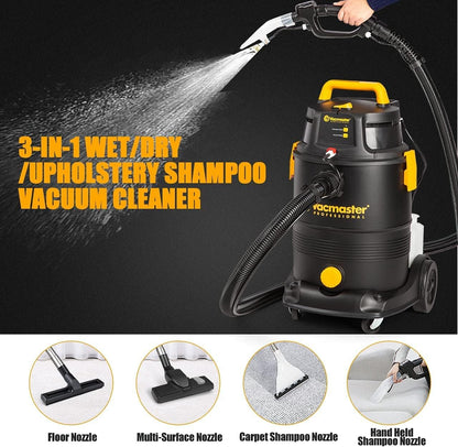 Vacmaster VK1330PWR Professionele Vlekkenreiniger voor Tapijt,Vloerkleden, Meubels, Trappen en Auto's | Bevat Reinigingsformule en Accessoires | 1300 W