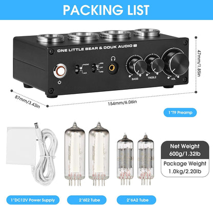 HiFi 6E2 Buizenvoorversterker Phono Preamp voor MM/MC Platenspelers Hoofdtelefoonversterker