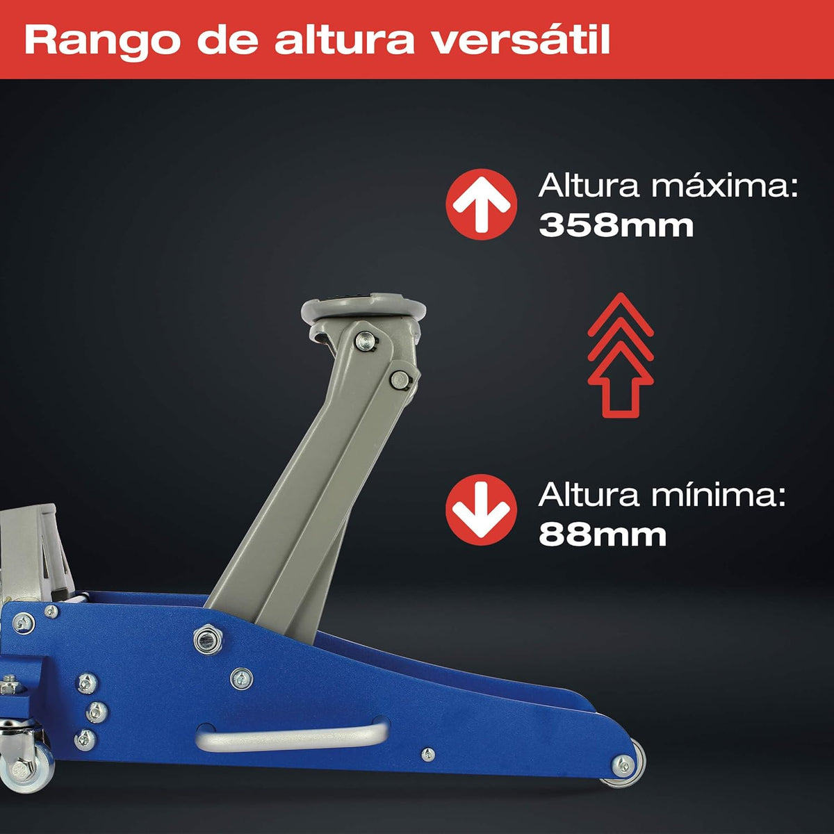 Professionele werkplaats hydraulische krik met wielen voor 1,5 ton 1500 kg dubbele zuiger, versterkt en goedgekeurd
