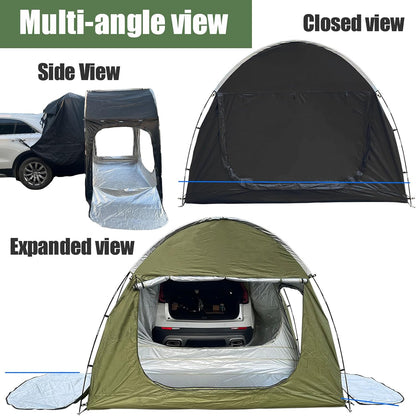 Autoluifeltent, 300 cm x 150 cm x 210 cm, auto achterkleptent is geschikt voor 2-3 personen, auto hatchback tent, waterdichte zonwering