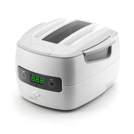 LifeBasis Professioneel ultrasoon reinigingsapparaat, brillenreinigingsapparaat met 5 tijdsinstellingen, 60 W, ultrasoon reinigingsapparaat voor sieraden, brillen, inktpatronen, gereedschap