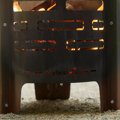 Barbecook vuurkorf Jules met asopvangbak voorgeroest cortenstaal, vuurkorf bbq buiten, 43x56cm