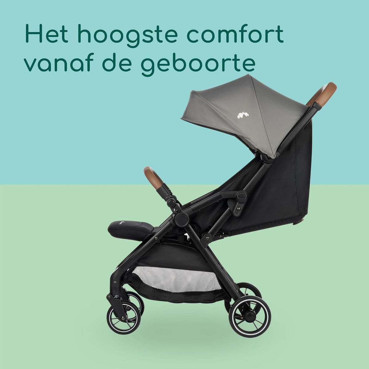 Bebeconfort Sunlite, Baby kinderwagen, 0-4 jr. (max. 22kg), lichtgewicht kinderwagen, vlakke ligstand, automatisch en compact inklapbaar, ligstand met één hand, grote opbergmand (5kg), Tinted Gray