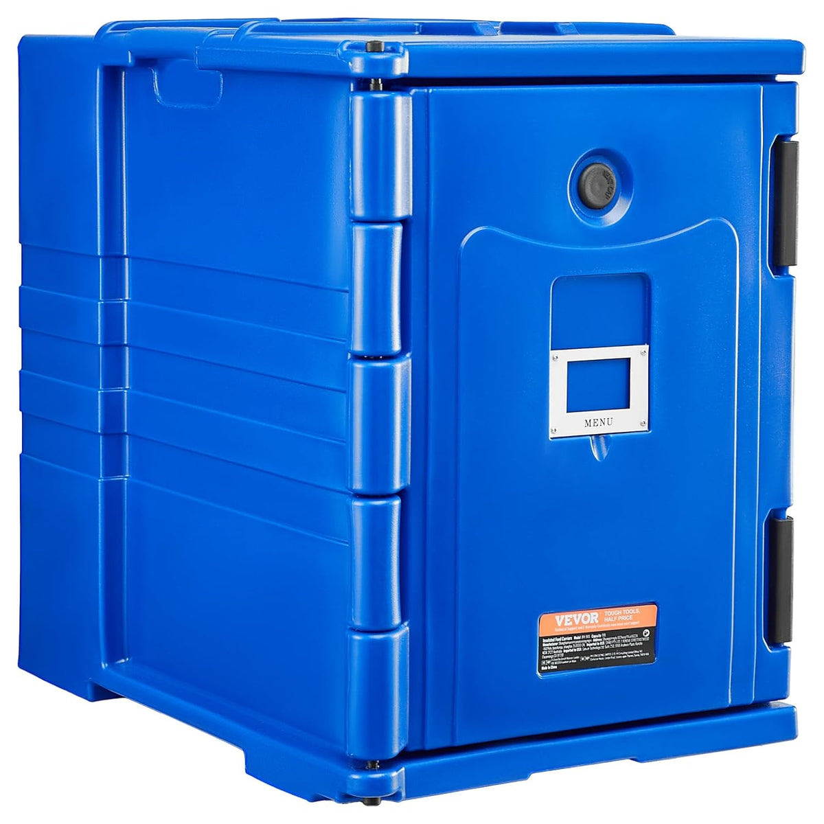 Thermobox voor levensmiddelen – Geïsoleerde Voedselbox – Warmhoudbox – Koelbox – Cateringbox – Blauw – 90 Liter – Voorlader Met Dubbele Gespen En Handgrepen