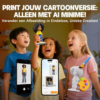 3D-printer – 3D-Printer Voor Thuis – 3D-Printer Voor School – Creatieve 3D-Printer – AI 3D-Printer – Intuïtieve AI-Ontwerpapplicatie – Inclusief 8 Stuks PLA-Filament