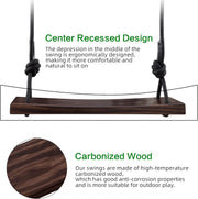 Schommelzitje - Schommels - Kinderschommel - Schommelplankje - voor Binnen Buiten - In Hoogte Verstelbaar Touw - Belastbaar tot 200kg - Hout - 42 x 20 x 210 cm - Bruin