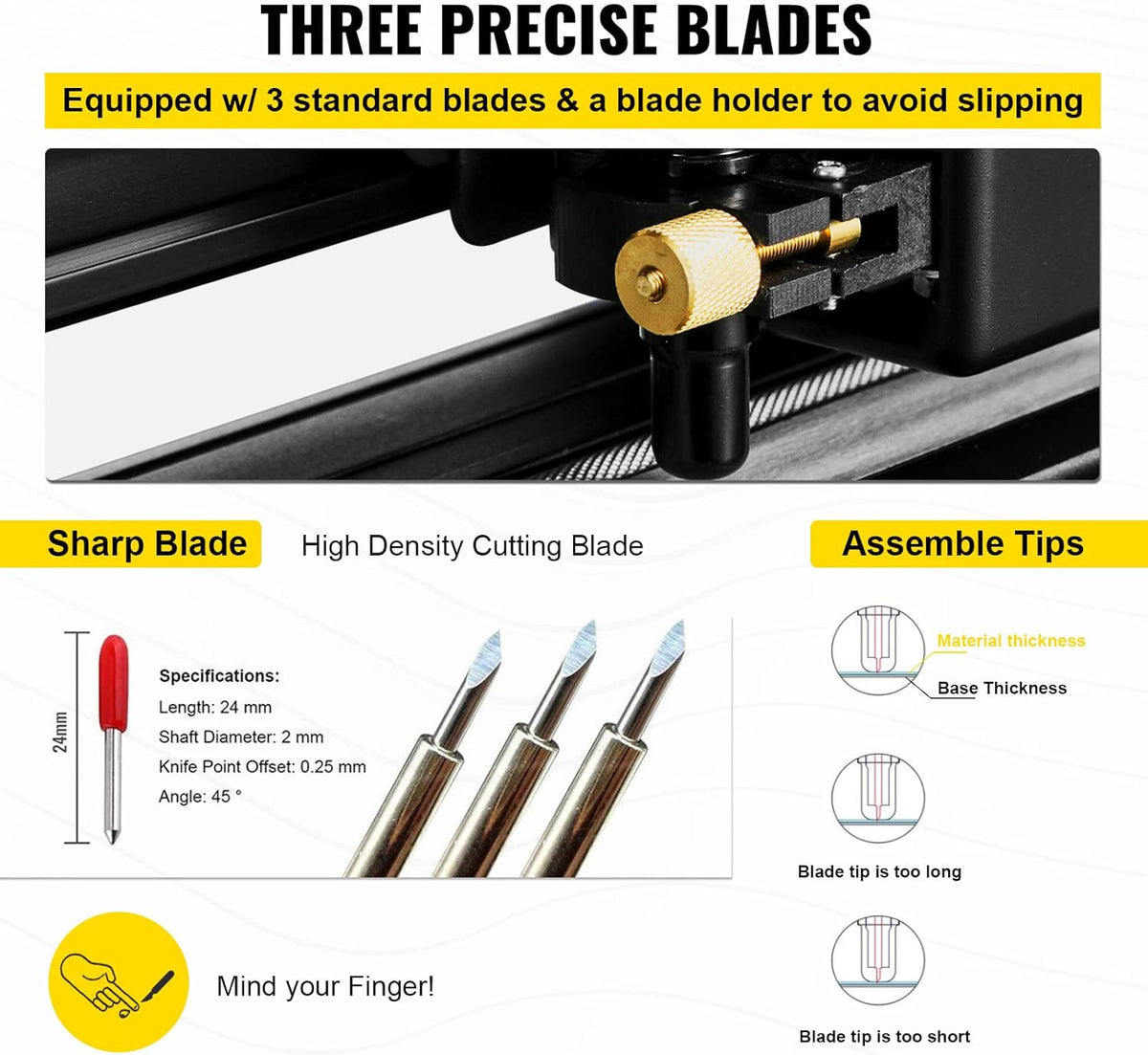 VEVOR Vinyl Cutter Machine, 28 Inch Papierinvoer Snijplotter Bundel, Verstelbare Kracht & Snelheid Vinyl Printer, LCD Display Windows Compatibel Sign Making Kit met Signmaster Software, Leveringen, 3