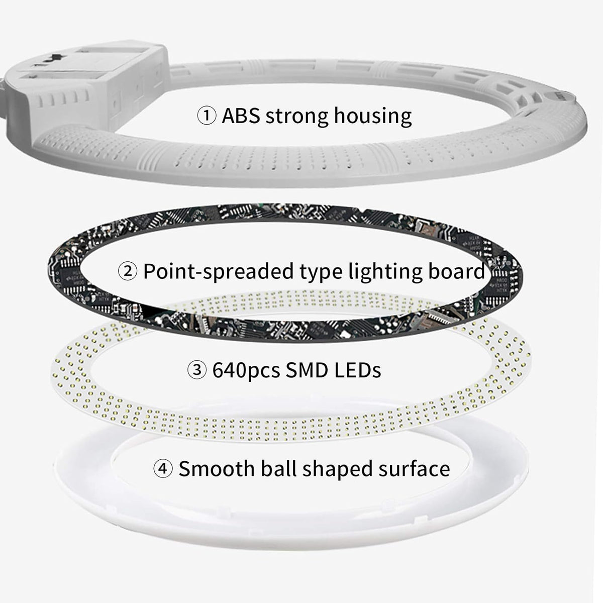 22 inch 100W LED ringlamp licht kits:handtas,statiefstandaard,infrarood afstandsbediening en 3 bases van de telefoon beugel,voor make-up portret Selfie YouTube verlichting (zwarte kleur)