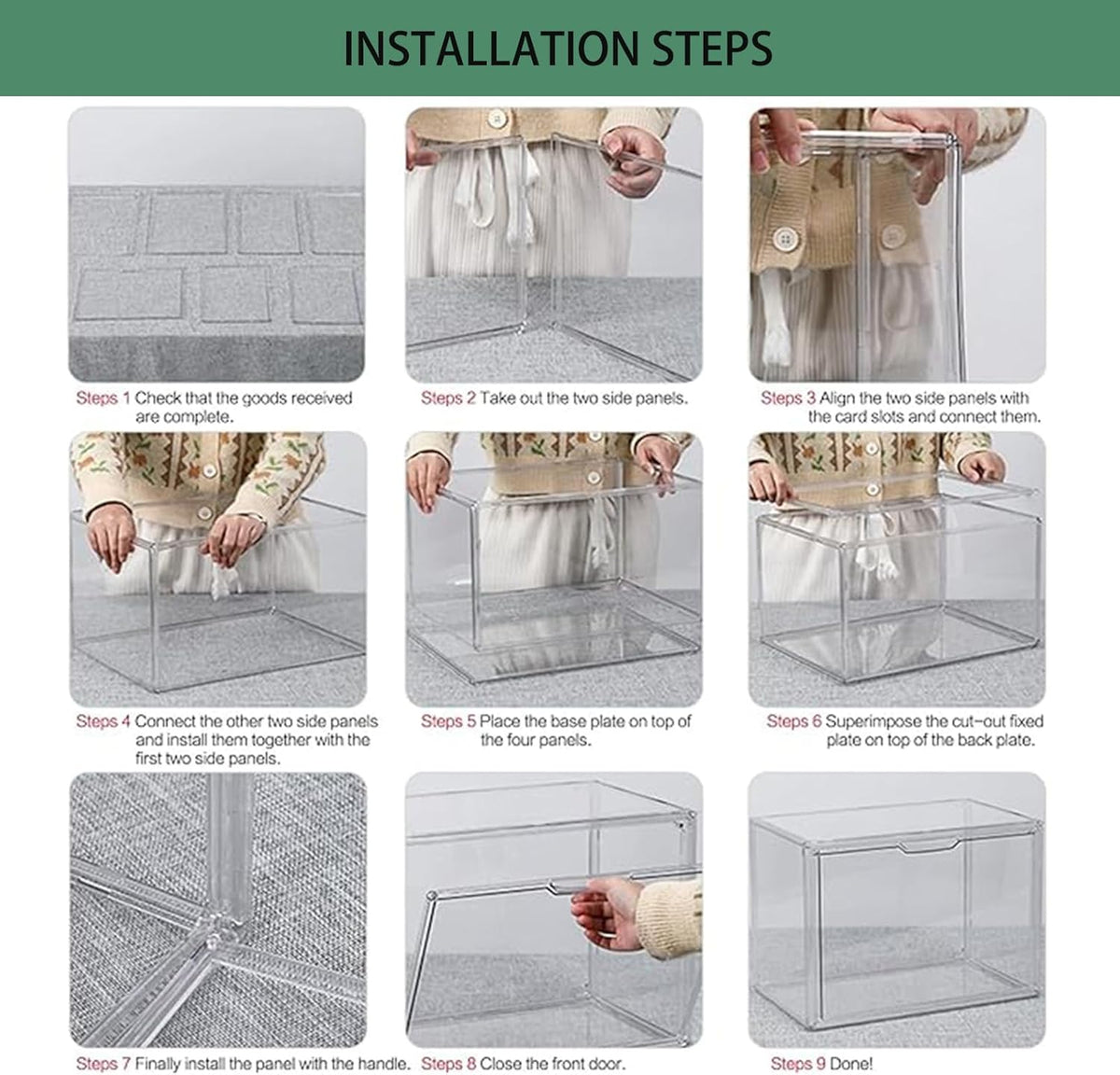 Tentoonstellingsvitrine van acryl met deur voor verzamelvitrines, vitrine, plexiglas, voor handtas, figuren, Funko Pop, zelfmontage (10, 36 x 22 x 27 cm)