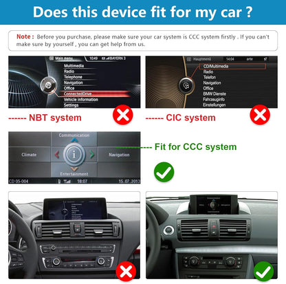 Ninetom 12,3 inch autoradio met touchscreen voor 2004-2008 BMW 1-serie E81/E82/E87/E88 met CCC-systeem, ondersteuning voor Apple CarPlay/Android Auto/Mirrorlink/navigatie, autoradio-upgrade