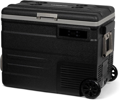 Steamy-E Single Zone 55 Roller, Elektrische Compressor Koelbox op Wielen, 55 Liter, Zwart, 12V/230V, voor vriezen en koelen van -20 tot +20, ideaal voor op de camping