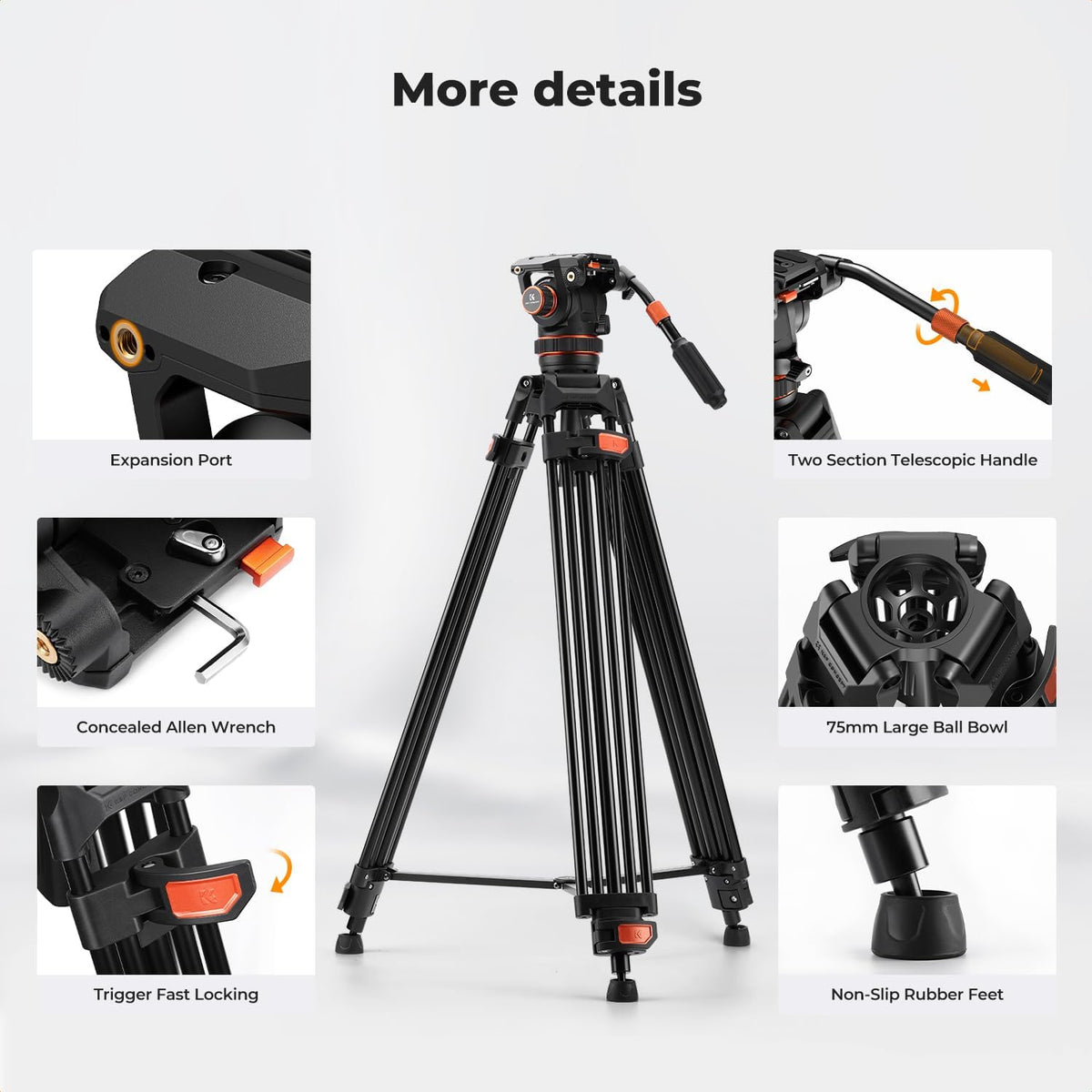 Videostatief – Camerastatief – Fotostatief – Driepootstatief – Tripod – Verstelbaar Van 89 Tot 191 Cm – Aluminiumlegering Met 360°-Vloeistofkop