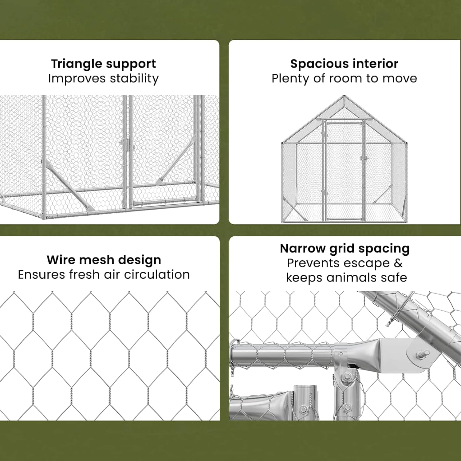 vidaXL Chicken Coop Silver 200x170x177cm Galvanized steel, Garden and terrace, safe chicken enclosure, spacious poultry cage, weatherproof animal enclosure, durable chicken cage - QUORE
