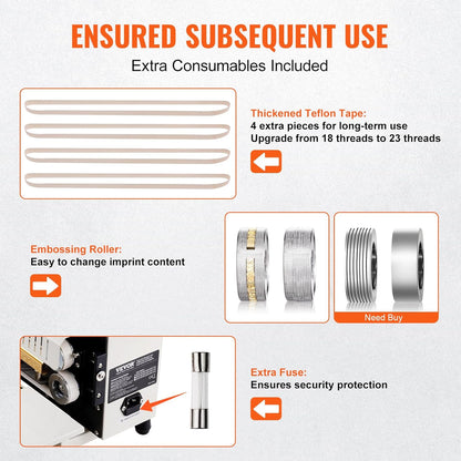Zakkensealer – Bandsealer – Continue Sealmachine – Zakverzegelaar – Folieverzegelaar – Horizontale Verzegeling – Digitale Temperatuurregeling – Tel- En Printfunctie