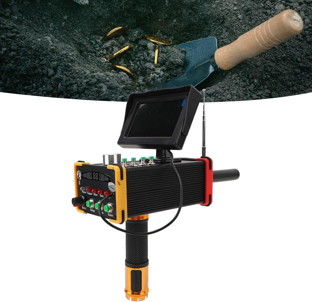 Metaaldetector – Metaalscanner – Metaalzoeker – Goudzoeker – Schatzoeker – 15 M Diepte – Groot LCD-Scherm Met Achtergrondverlichting