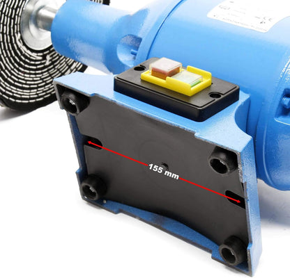 Wiltec polijstmachine 750W met twee polijstschijven Ø 200mm, 2950 rpm dubbele slijpmachine met robuuste behuizing