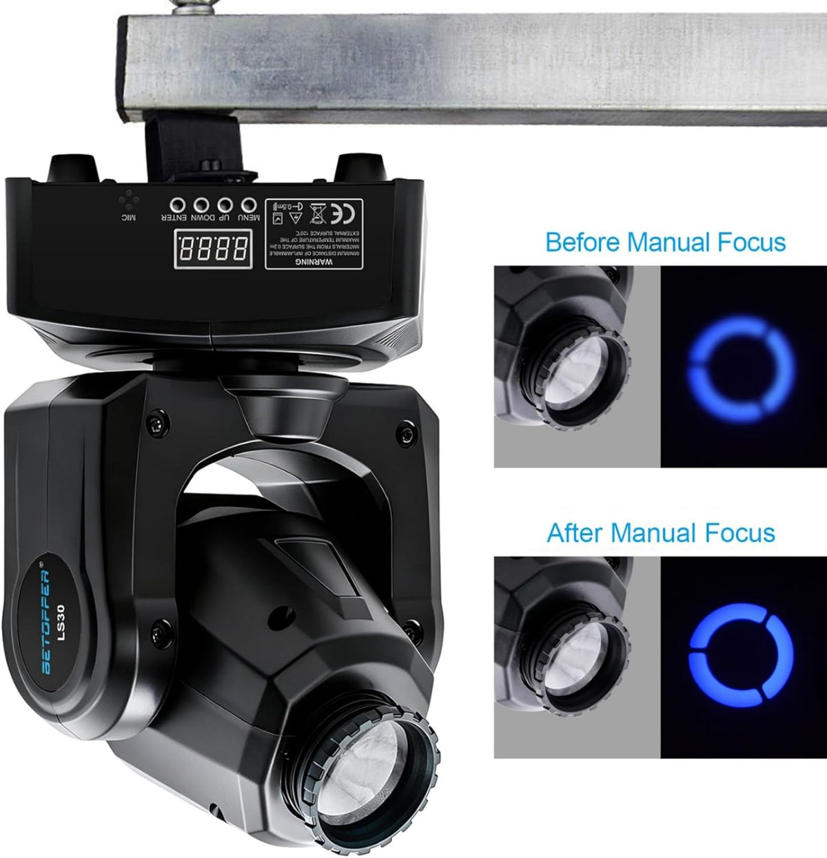 Discolamp – Moving Head Licht – DJ Lamp – Feestverlichting – Podiumverlichting – 7 Gobo Patronen – DMX512, Muziekgestuurd