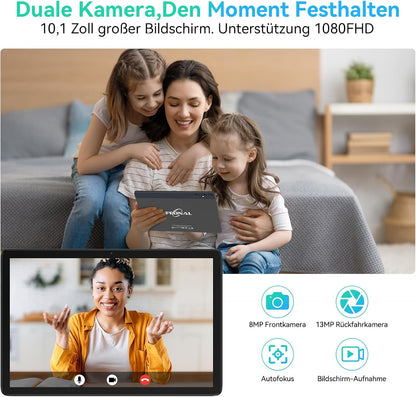 Nieuwste Android 14 Tablet 10 inch, 4G LTE tablets met 2 SIM 1 SD-sleuf, 5G Wifi Tablet PC met 14GB + 128GB (1TBTF), 3-in-1 tablet met toetsenbord, muis-octa-core, 1080FHD, 13MP + 8MP, 7000mAh,