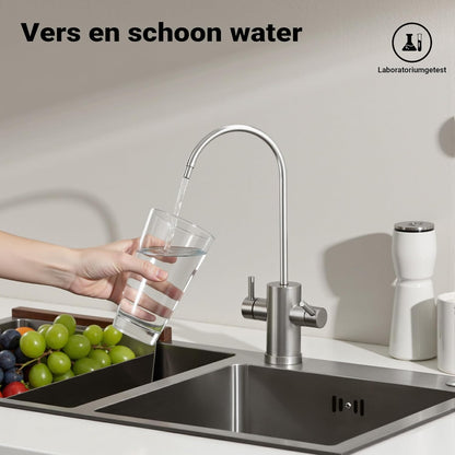 Naturewater 6-traps waterfilter 180 l/dag, filter met omgekeerde osmose, osmosefilter met opvoerpomp en UV-zuiveraar, filter voor schoon water met omgekeerde osmosesyseem