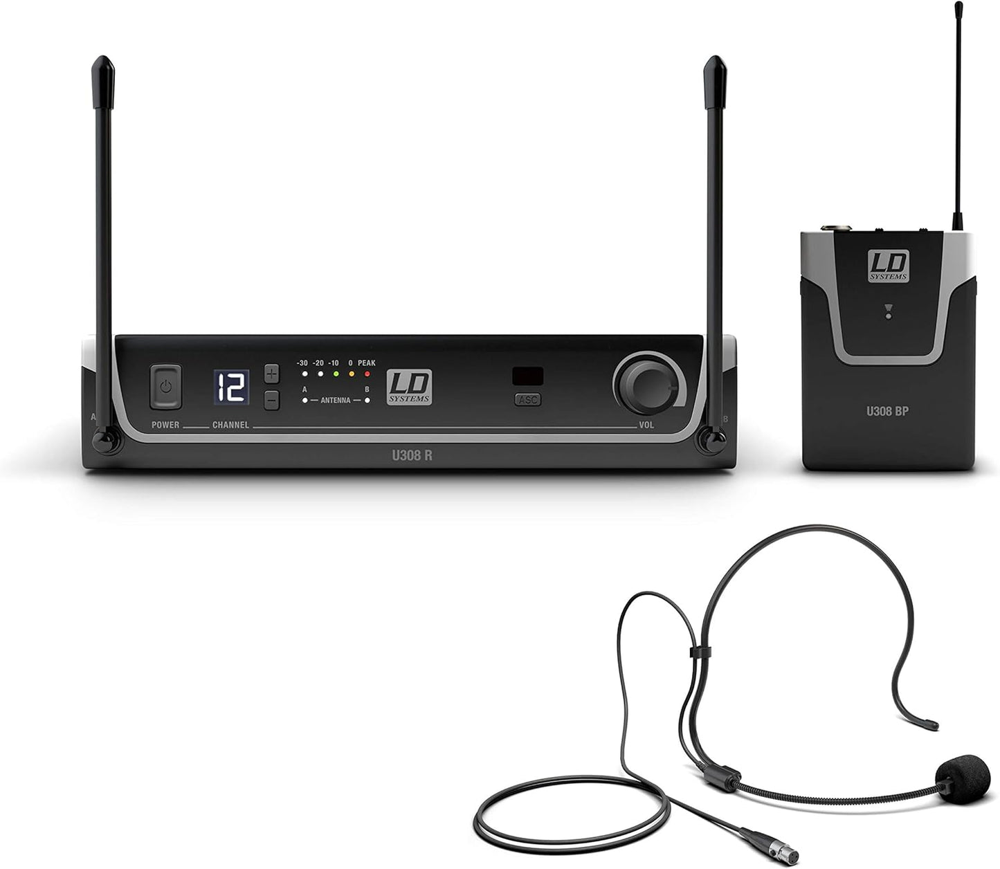 LD Systems U308 BPH - radiosysteem met bodypack en headset - 863-865 MHz + 823-832 MHz