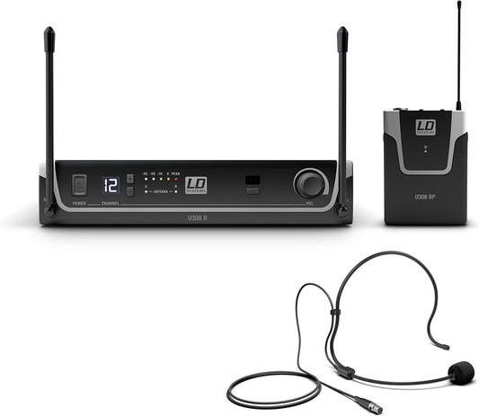 LD Systems U308 BPH - radiosysteem met bodypack en headset - 863-865 MHz + 823-832 MHz