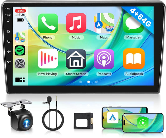 4G 64G Android Car Radio for Peugeot 407 2004-2011 9 Inch HD Wireless Carplay Car Radio with Android Car Navi GPS Mirror Link Bluetooth FM/RDS/DAB/DVR/EQ/USB/WiFi Steering Wheel Control - QUORE