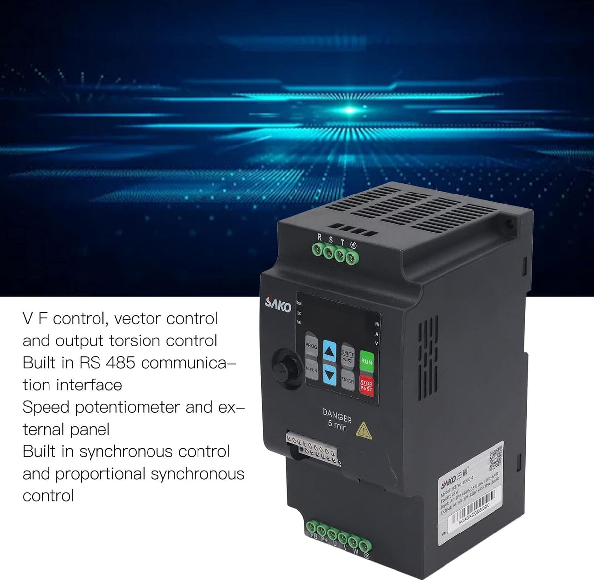 3 Fase AC 380 V Inverter Variabele Frequentie Drive Input 380 V Uitgang 4KW Lichte Belasting Mini Inverter Motor Gouverneur
