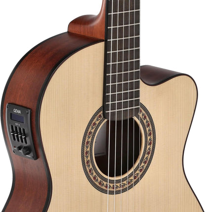 LUTHIER MANUEL RODRÍGUEZ E-Acoustische gitaar Caballero Principio - Slim Electric Neck - Massief sparren bovenblad - Achterblad/zijkanten Sapelli Mahonie - 4-Band EQ Preamp - CA-PM SE