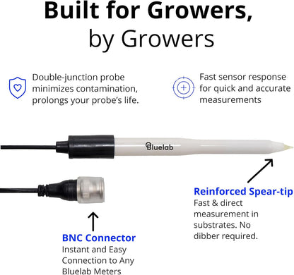 Bluelab PROBPHLEAP Leap pH Probe, Replacement Probe with BNC Fitting, use in Soil, Coco, Rockwool, Root Zone and Solution, Easy Calibration