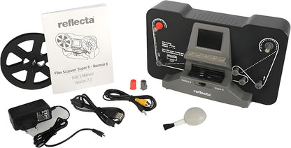 Reflecta Film Scanner Super 8 & Normal 8 – Eenvoudige Digitalisering van Oude Filmrollen in HD Kwaliteit – Automatische Scanning, SD Opslag, Geen Computer Nodig