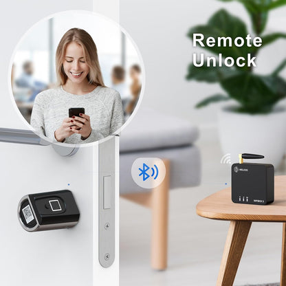 WELOCK Vingerafdruk Elektronisch Deurslot Voordeur SECBN51WIFIBOX 3, RFID-Kaart Transponder, Ble APP WIFI Werkt met Alexa IP65 Voor 30-70mm Deur Gateway Combikit