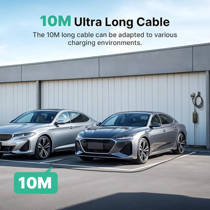 Type 2 EV oplaadkabel Schuko 2-Pin, 3,68KW eenfasig [10-16A] EV oplader met 10 m oplaadkabel, IP66 waterdicht mobiel laadstation met draagtas voor PHEV EV EV
