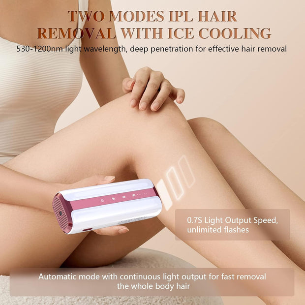 Lichttherapie - Rood Licht Therapie - LED-Therapie - IPL-Apparaten - Gratis Veiligheidsbril - 2 Laser Ontharing - met 3 Functies - HR-  SC - RA - Rood Licht Huidverjonging -  Saffier Ijskoeling - Lichte Pijnvrije Lazer Epilator - Roze