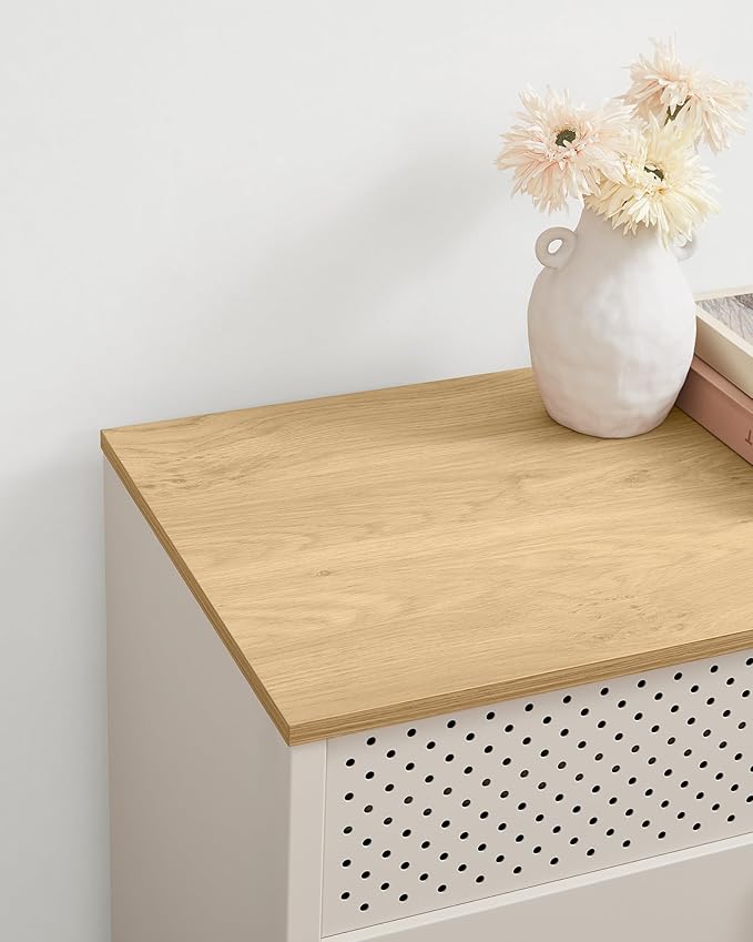 Kast - Dressoir - Archiefkast - Kantoorkast - Opbergruimte - 80 cm x 40 cm x 76 cm - Khaki - QUORE