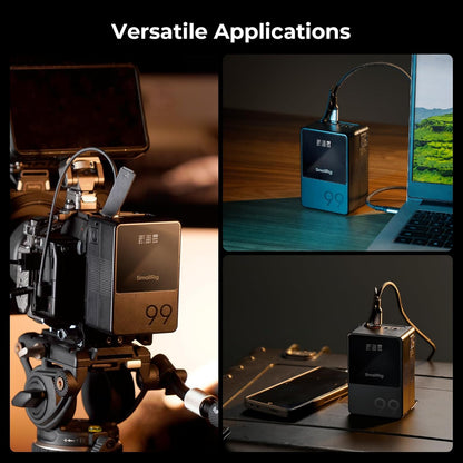 SMALLRIG V Mount Batterij VB99, 99Wh / 6800mAh V-Mount Batterij met PD 100W USB-C Snelladen, met D-TAP, USB-A, Dubbele DC Poort, OLED Scherm, voor Camera, Camcorder, Monitor, Videolamp, Zwart - 3580B