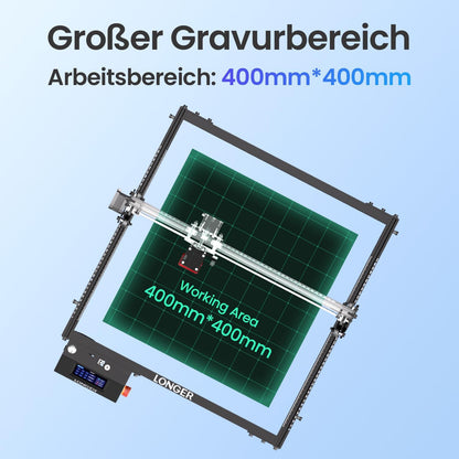 Lasergraveermachine 5 W – Lasersnijder – Lasergraveerder – Graveermachine – Laser Snijmachine – 3,5 Inch Kleurentouchscreen – 400 x 400 Mm Werkbereik
