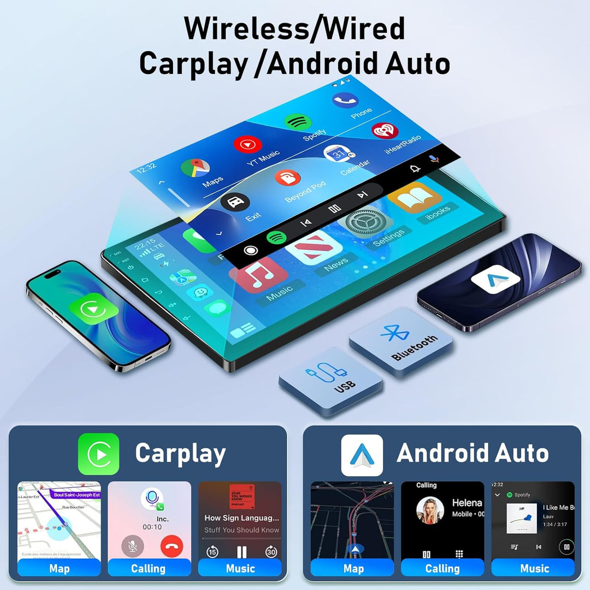 Autoradio Iveco Daily – Android Autoradio – Multimedia Systeem – Car Stereo – Auto Headunit – Draadloze CarPlay & Android Auto – 9 Inch Gesplitst Scherm & HD Achteruitrijcamera